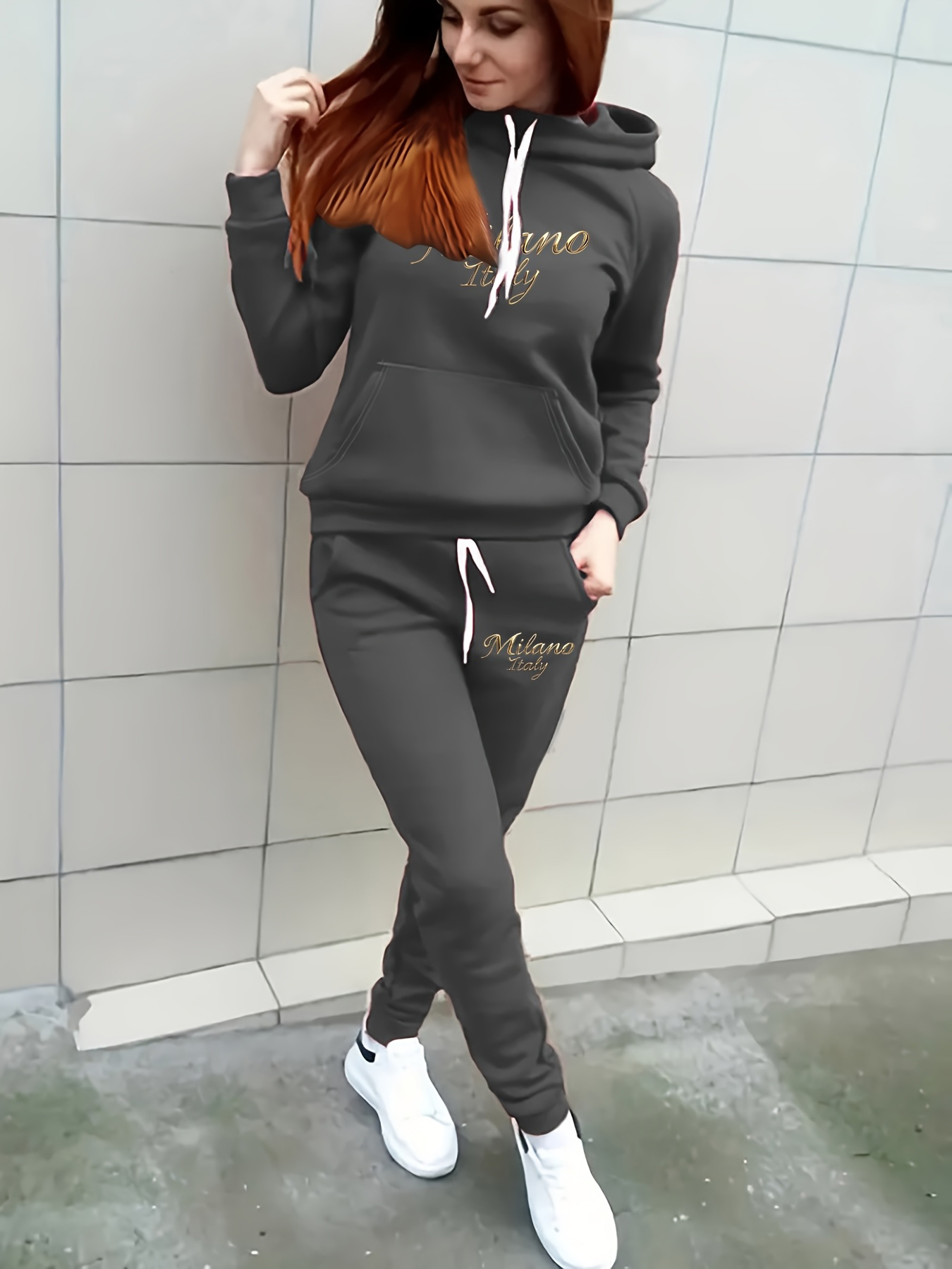 Winter Clothing Essential - طقم سترة وبنطلون رياضي مبطن بالصوف
