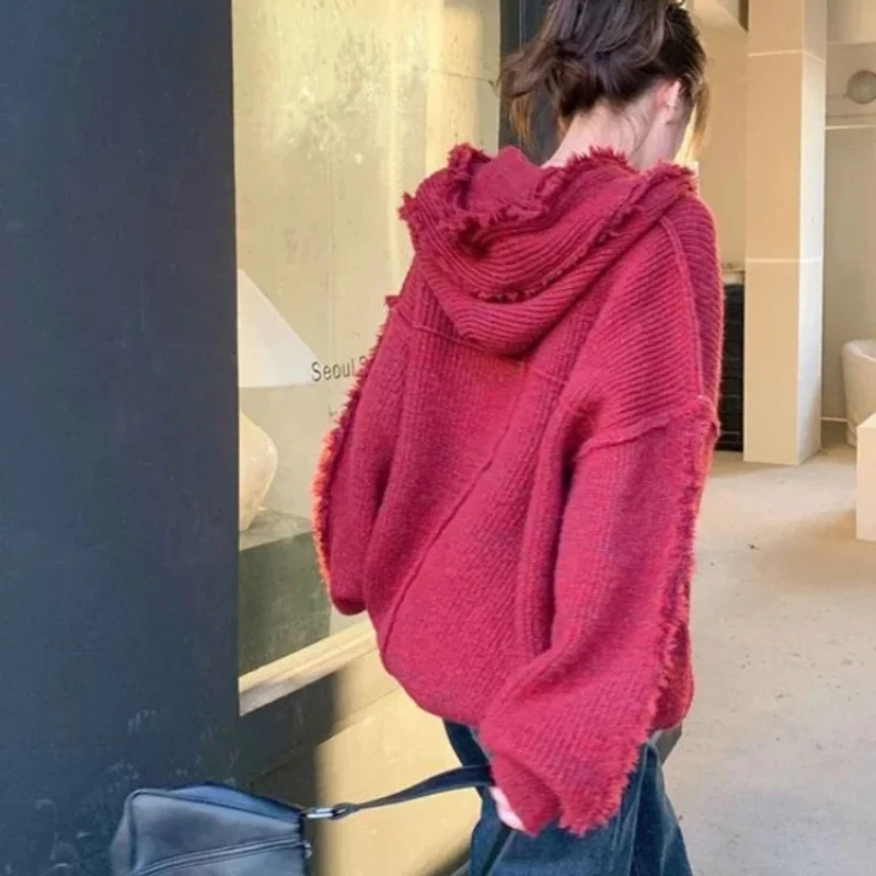 Winter Clothing Essential - بلوزات سميكة بغطاء رأس للنساء ،