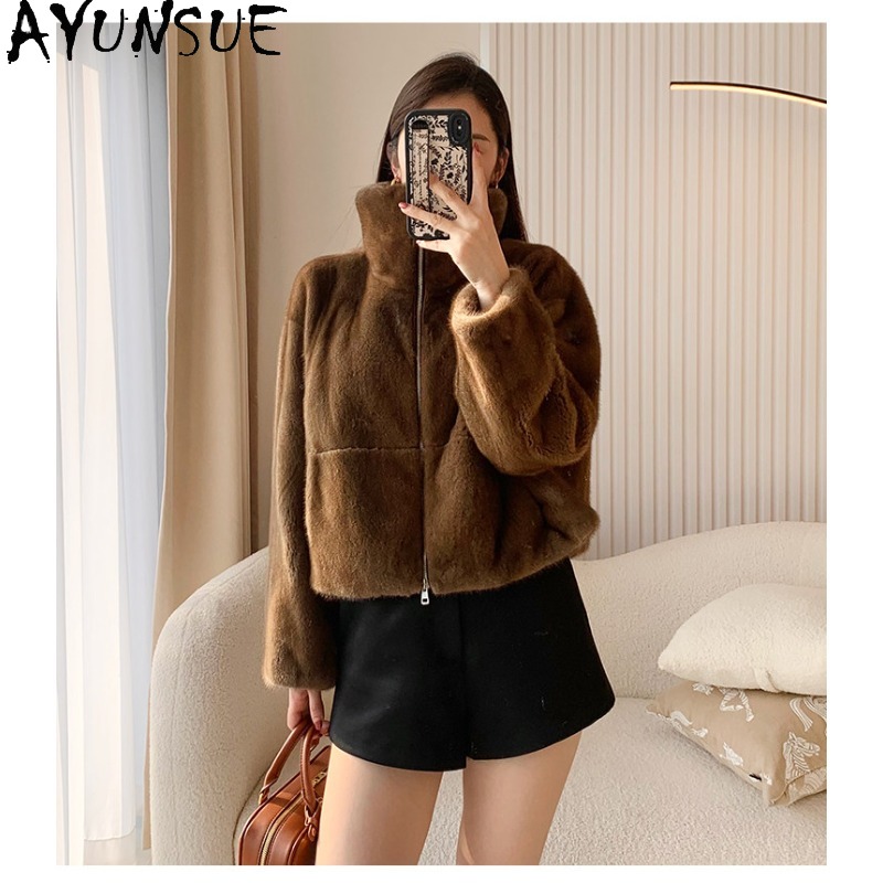 معطف فرو المنك الكامل المخملي  - مراجعة Winter Clothing Label وسعره